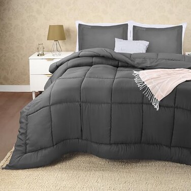 Utopia Bedding Queen Size Comforter Set with 2 Pillow Shams, Bedding Comforter Sets, Down Alternative Grey Comforters, Soft and Comfortable, Machine Washable