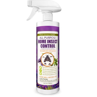 EcoVenger by EcoRaider All Purpose Insect Control 16 oz, Fleas, Fruit Flies, Gnats, Moths, Roaches, Spiders, Fast Kill, Lasting Prevention, Kill Eggs, Plant Extract Based &amp; Non-Toxic, Child &amp; Pet Safe