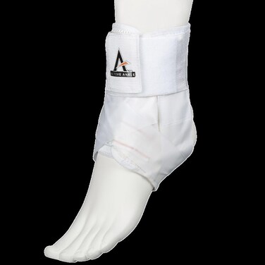 Active Ankle AS1 Pro Lace Up Ankle Brace, White Ankle Support with Laces for Men &amp; Women, Protection &amp; Sprain Support for Volleyball, Rugby, Basketball, Low Profile, White, Small