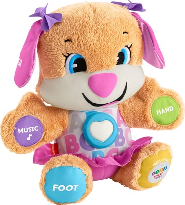 Fisher-Price Baby &amp; Toddler Toy Laugh &amp; Learn Smart Stages Sis Musical Plush with Lights &amp; Phrases for Infants Ages 6+ Months