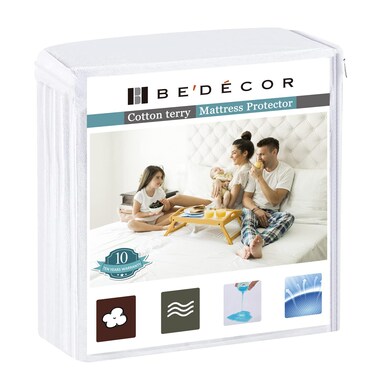 Bedecor Queen Waterproof Mattress Protector,Pee and Liquid Proof Cover for Pets, Elderly, and Incontinence, Fitted Deep Pocket for 9-18 Inch Deep