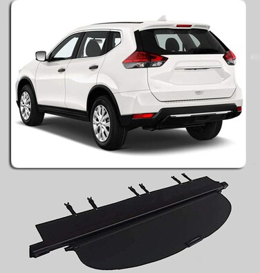 Updated Cargo Cover for 2014-2018 Nissan Rogue SV SL 2019 2020 Retractable Trunk Shielding Shade Black(Not Fit for Rogue Select, There is no Gap Between The Back Seats and The Trunk Cover)