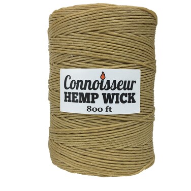 Natural Hemp Wick Spool (800 FT) Natural Beeswax Coating   Slow Burn, Long-Lasting Refill   DIY Tea Lights, Candle Making, Tapers   Standard Dispenser Use   1.0mm