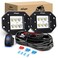 Nilight LED Light Bar 2PCS 18W Flush Mount Flood Led Off Road Lights 12V 5Pin Rocker Switch LED Light Bar Wiring Harness Kit, Model: ZH075