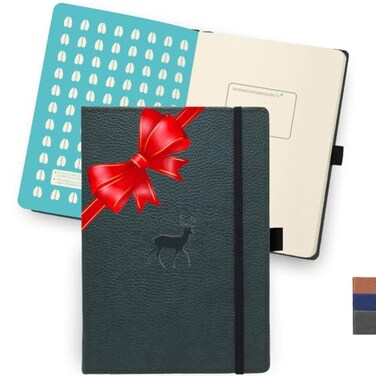 Dingbats* - Wildlife Dotted Extra Large A4 Notebook - PU Leather Hardcover Journal for Work, Writing - Pocket, Elastic Closure, Pen Holder, Bookmark