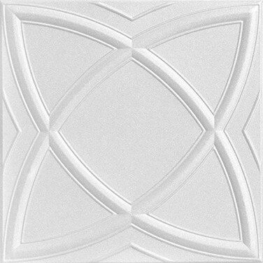 A La Maison Ceilings r13-8pw Elliptical Illusion Ceiling Tile, Plain White