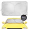 kinder Fluff Windshield Sunshade   Reflective &amp; Foldable Windshield Sun Cover &amp; 99% UV Rays Block   Car Window Shade Interior Accessories Sunshades for Windscreen &amp; Dashboard Sun Heat - L (63x35in)