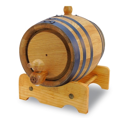 Red Head Barrels - 2 L Premium Distillery-Grade Oak Barrels for Aging Whiskey, Rum, and More, Ideal for Whiskey Barrel or Wine Barrel, American Charred Oak Barrel with 12-Page Cocktail Recipe Booklet