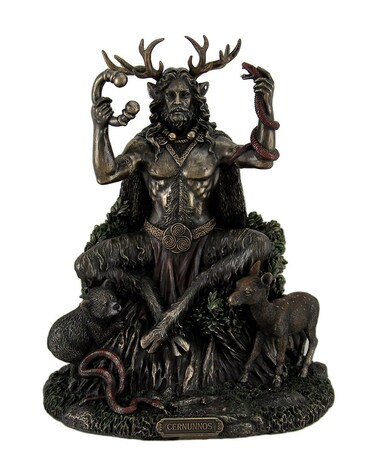 VERONESE DESIGN 9 Inch Cernunnos Celtic Horn God of Nature and Wildlife Cold Cast Resin Statue Bronze Finish