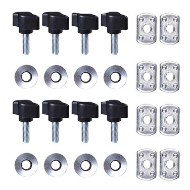 8pcs Universal Hard Top Quick Removal Fastener Thumb Screw with Nut Kit Compatible with Jeep Wrangler YJ TJ JK JKU &amp; Unlimited 1995-2017 (Black)