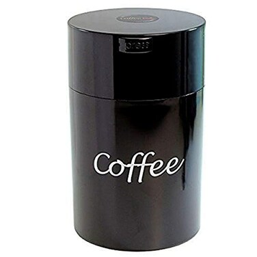 1LB &ndash; Patented Airtight Container   Multi-use Vacuum container works as smell proof containers for ground coffee and coffee bean containers. Black Logo