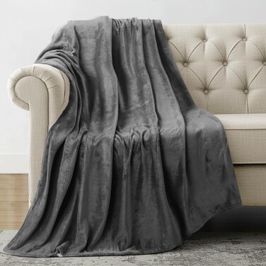 Utopia Bedding Fleece Blanket Throw Size Grey 300GSM Luxury Anti-Static Fuzzy Soft Microfiber Blanket for Couch, Sofa and Bed (60x50 Inch)