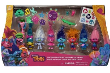 D W The DreamWorks Trolls Stylin' Troll Collection Pack, Multicolor
