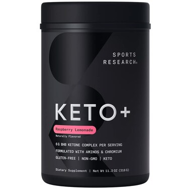 Sports Research Keto Plus Exogenous Ketones with goBHB - 30 Servings   Keto Electrolyte Powder for Hydration, Energy, Focus &amp; Ketosis   Keto Certified, Vegan Friendly (Raspberry Lemonade)