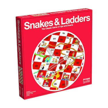 Pressman Snakes &amp; Ladders Game, 2-4 Players, Ages 4 &amp; Up, 5