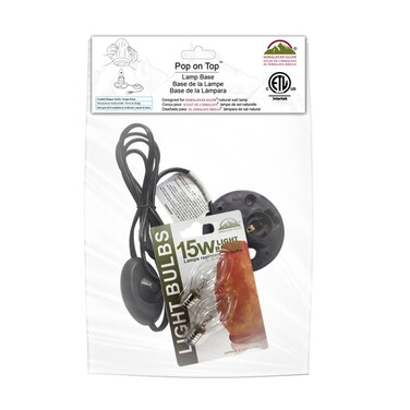 WBM Himalayan Salt Lamp Cord with Dimmer Switch 6 feet Long lamp Cord with Base Assembly and 15W 2 Bulbs Original ETL Certified Salt lamp Replacement Cord.