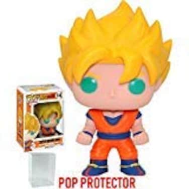 Funko Pop! Anime: Dragon Ball Z - Super Saiyan Goku Vinyl Figure (Bundled with Pop Box Protector CASE)