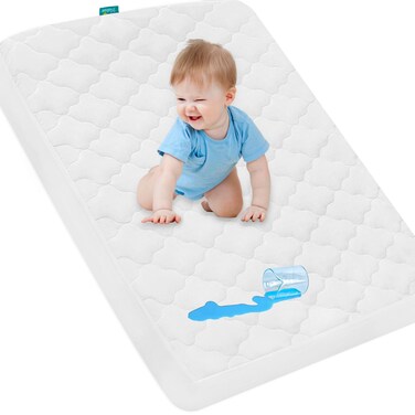 Pack and Play Mattress Pad Protector Waterproof, Pack and Play Sheets Quilted- 39" x 27" Fitted for Graco Playard   Mini &amp; Portable Mattresses -Washable Ultra Soft Padding