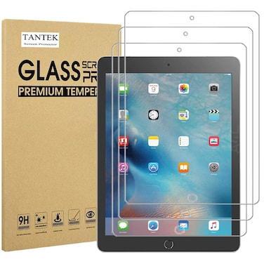 [3-Pack Tempered Glass Screen Protector For iPad 9.7" (2017) / iPad Pro 9.7 / iPad Air 2 / iPad Air - Compatible For Apple Pencil/ 2.5D Round Edge/Scratch Resistant