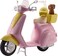 Barbie Toy Scooter with Puppy &amp; Helmet Accessory, Pink &amp; Yellow Moped with Basket, Kickstand &amp; Seat Clip for Doll