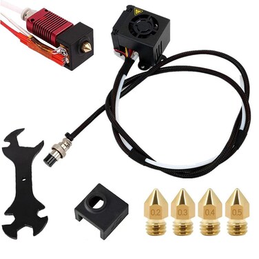CR-10S 3D Printers Original Replacement Parts/Accessories Full Assemble MK8 Extruder Hot End Kits (with Nozzle 0.4mm /0.2mm /0.3mm /0.5mm) fit for Creality 3D Printing Printer CR-10 CR-10S S4 S5