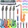GuassLee Inflatable Rock Star Toy Set, 18 Pack Inflatable Party Props - 4 Inflatable Guitar, 6 Microphones, 6 Shutter Shading Glasses, 1 Saxophone and 1 Inflatable Keyboard Piano Inflatable Rock toys