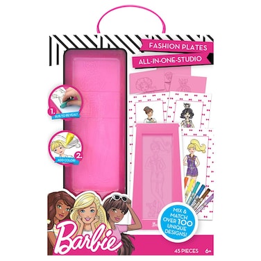 Barbie Fashion Plates All in One Studio Sketch Design Activity Set &ndash; Fashion Design Kit for Kids Ages 6 and Up