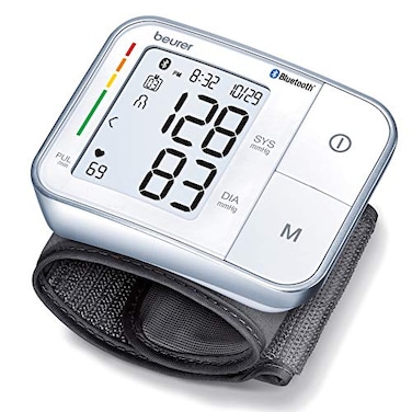 Beurer BC57 Wrist Blood Pressure Monitor &ndash; Automatic Wrist Blood Pressure Cuff - Bluetooth &ndash; 120 Memory Spaces with Irregular Heart Rate Detection, Large Display, Resting Indicator, Storage Case