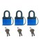 SEPOX&reg; Waterproof &amp; Weather-Resistant Heavy-Duty Outdoor Padlock - Keyed Alike, Triple-Pack, 44mm 1.75-inch with Blue Protective Cover for Maximum Security in Home, Garden Shed, Garage, and Gate