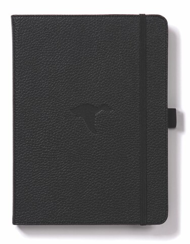 Dingbats* Wildlife Grid Journal A5 - Vegan Leather Hard Cover, Ideal for Work, Travel - Pocket, Elastic Closure, Bookmark