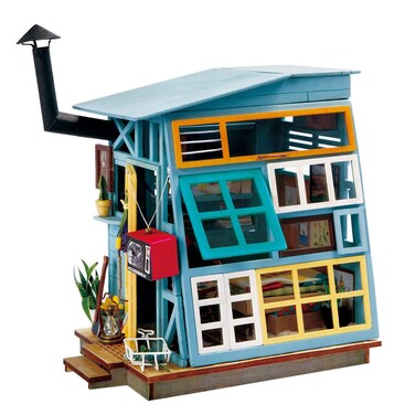 Rolife Dollhouse DIY Craft House Kit-Small sized Miniature with Accessories and LED-Wooden Model Building Set-Christmas Birthday Gifts for Boys Girls Women Friends(Wooden Hut)
