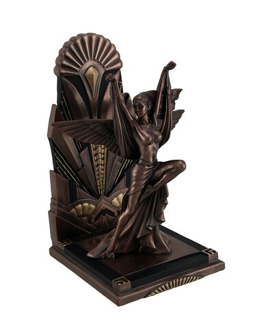 Veronese Design The Winged Woman Metallic Copper Finish Art Deco Single Bookend Statue