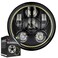 Eagle Lights 8900BG3H 5 3/4" LED Headlight with White Halo Ring for Harley Davidson and Indian Motorcycles - Generation III/Black Kit