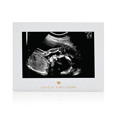 Little Blossoms Pearhead Love At First Sight Sonogram Picture Frame, Ultraound Pregnancy Keepsake, Gender-Neutral Nursery D&eacute;cor For Baby Girl or Baby Boy, Polka Dot, 6.94x5.25x.75 Inch (Pack of 1)