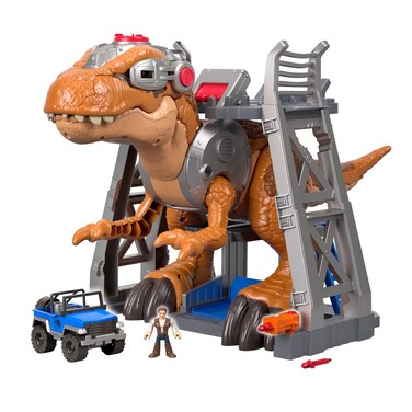 Fisher-Price Imaginext Jurassic World Dinosaur Toy, T. rex with Lights &amp; Owen Grady Figure, Preschool Kids Ages 3+ Years (Amazon Exclusive)