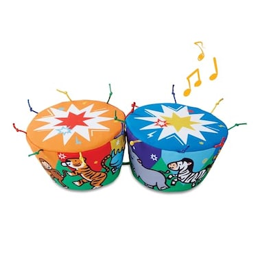 Melissa &amp; Doug K's Kids Bongo Drums Soft Musical Instrument, Multicolor, 1 EA