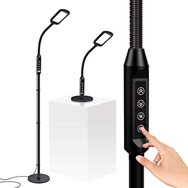 Brightech Litespan 2-in-1 LED Floor &amp; Desk Lamp, Adjustable Height, Shades, Neck, Esthetician Light for Lashes, Portable Gooseneck Standing Lamp for Living Room, Dorm, Table