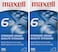 Maxwell VHS Tape 2pk, Black, 6hrs, SP/LP/EP Modes
