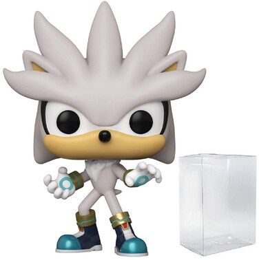 Funko Pop! Games: Sonic 30th Anniversary - Silver The Hedgehog (Bundled with Compatible Pop Box Protector Case)