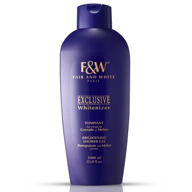 FAIR &amp; WHITE Exclusive, Skin Brightening Body Wash - 33.8 fl.oz / 1000ml &ndash; Daily Shower Gel, Uneven Skin Tone, with Pomegranate and Melon Extracts