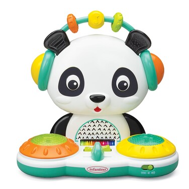 Infantino Spin &amp; Slide DJ Panda - Musical Toy with Busy Beads, Light-up Turntable Drums, Funky Beats, switches, Silly Songs and 2 Volume Settings, for Babies and Toddlers