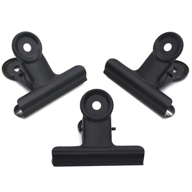 Coideal Black Bulldog Paper Clips 2 Inch, 20 Pack Large Metal Hinge Clips Binder Bull Clip Clamps for Food Bags, Pictures Photos, Art Crafts, Office Supply (50mm)