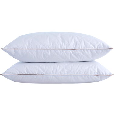 puredown&reg; Goose Feathers and Down Pillow with Diamond Quilting with 100% Cotton Cover, Pack of 2, Standard Size