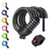 NDakter Bike Lock, 4/5.6 Feet Bicycle Cable, High Security 5 Digit Resettable Combination Coiling Bicycle Lock, Heavy Duty Anti Theft Cable with Mounting Bracket, 1/2 Inch Diameter (4FT,Black-10mm)