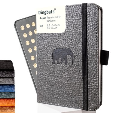 Dingbats* Wildlife A6 Lined Pocket Notebook - PU Leather Hardcover - Small Writing Journal for Work, Travel - Pocket, Elastic Closure, Bookmark