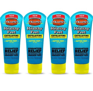 O'Keeffe's Healthy Feet, Exfoliating Foot Cream, 3 oz. Tube - 4 Pack