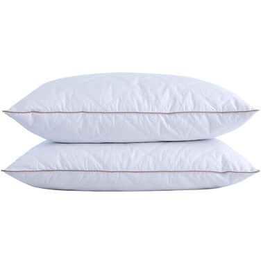 puredown&reg; Goose Feathers and Down Pillow with Diamond Quilting with 100% Cotton Cover, Pack of 2, King Size