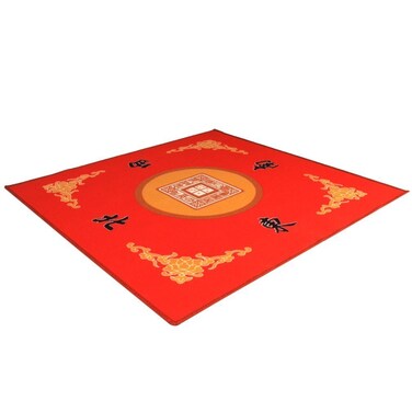 THY COLLECTIBLES Universal Mahjong/Paigow/Card/Game Table Cover - Red Mat 31.5" x 31.5" (80cm x 80cm)