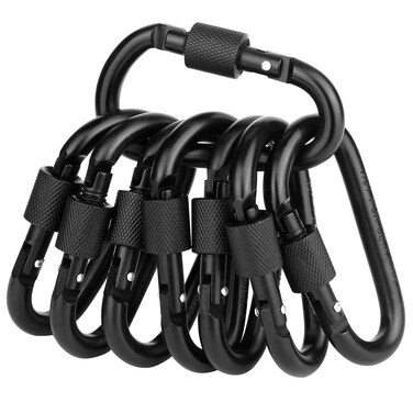 Locking Carabiner Clip, Vonpri Caribeaner Clips D Ring Spring Snap Key Chain Hook 3" Screw Gate Hook Travel Aluminum Carabiners