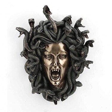 Veronese Design 13 5/8 Inch Head of Medusa Gothic Greek Fantasy Wall Plaque Cold Cast Resin Antique Bronze Finish Statue